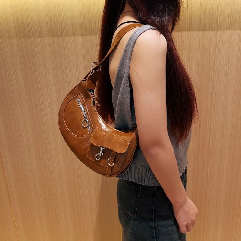 [Bintang Kota][COD] Tas Motor Retro Wanita Tas Selempang Baru Tas Bahu Serbaguna Bergaya Mewah