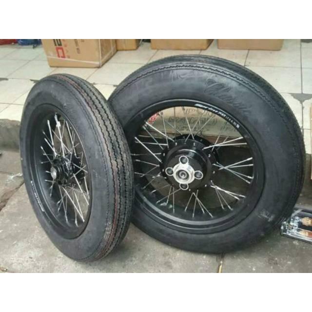 PAKET BAN BOBBER JAPSTYLE SUPER JUMBO BAN400/450RING 17 DAN Velg TAPAK LEBAR 300/350 RING 17 Model B