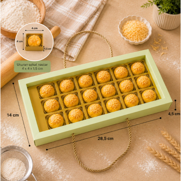 Box Nastar Set Include Sekat Kotak Nastar Sekat 18 Polos