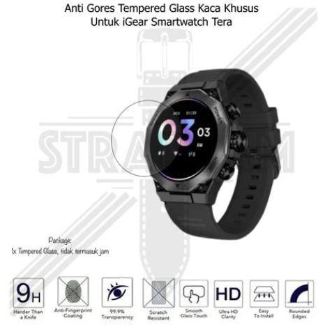 tempered glass untuk iGear Smartwatch Tera anti gores jam tangan tempered glass pelindung layar scre