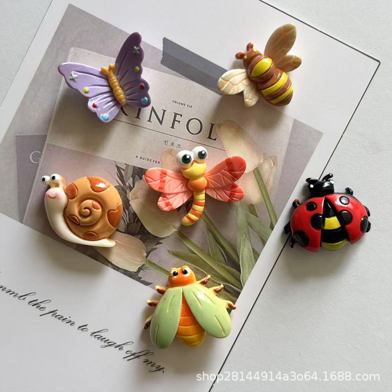 Resin baru diy Magnet Kulkas Seri Serangga yang Kreatif dan Lucu