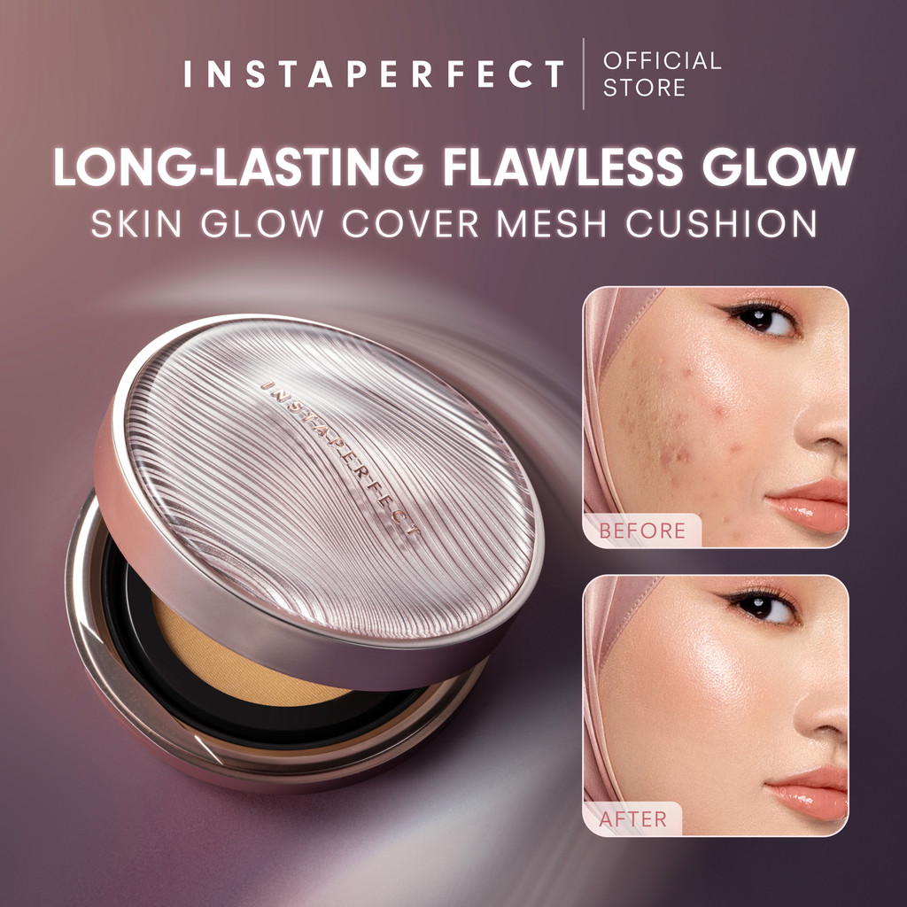 Instaperfect Real Skin High Coverage Smooth Finish Complexion Set- Skin Glow Mesh Cushion + Quickmat