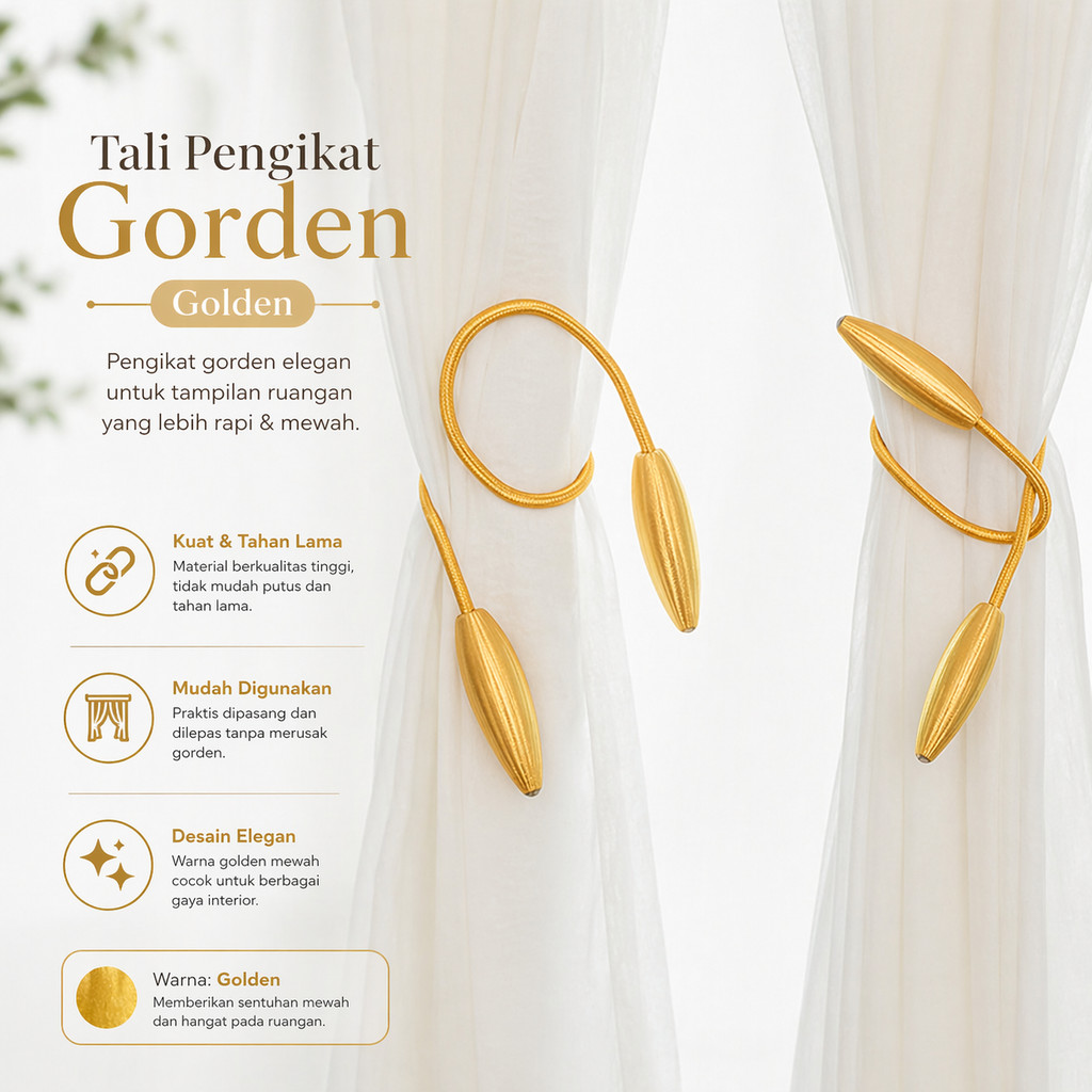 GS Medan Arbitrary Tali Pengikat Tirai Gorden Tiebacks Curtain Clip 1 PCS - A65