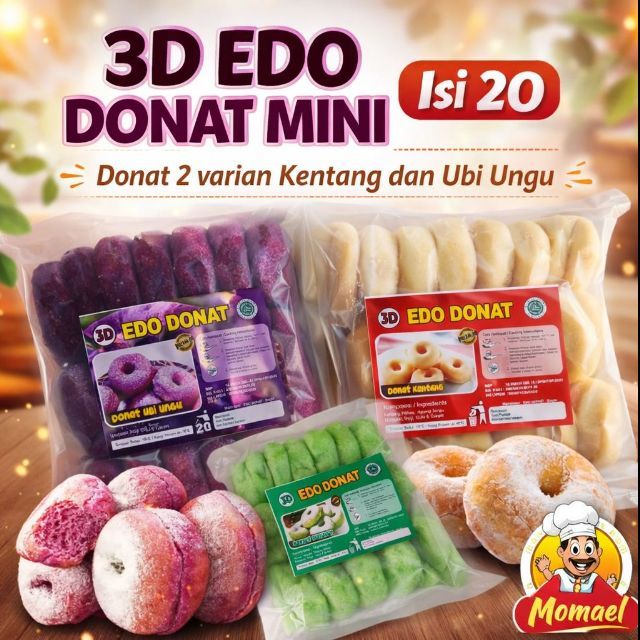 donat 3d kentang/ubi ungu/pandan 21