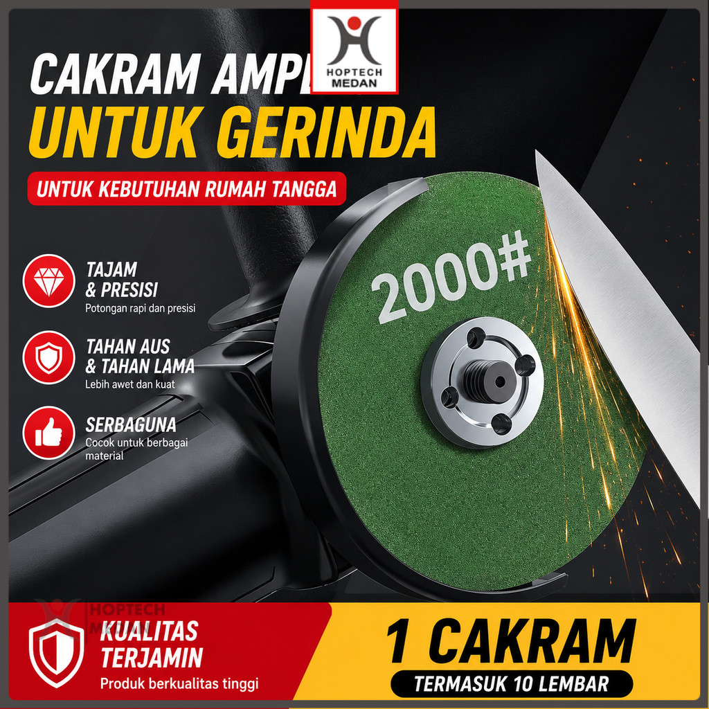 HOPTECH - Mata Gerinda Amplas Halus Grinding Wheel 100-2000 Grit Precision Finishing Poles Besi Stai