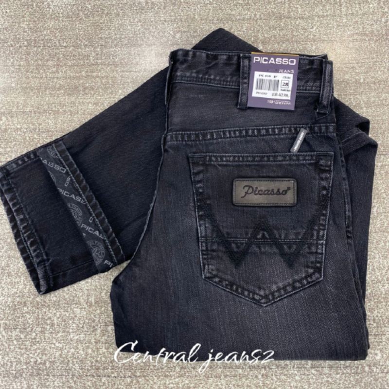 FLASH SALE Celana jeans PICASSO non stretch SERI W panjang pria Original logo KULIT KANTONG