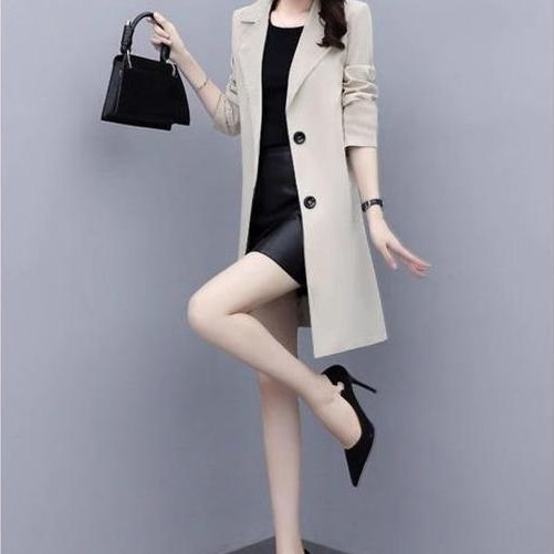 916 Baju Blazer Putih Wanita Kekinian Korea Style Outer Polos Panjang