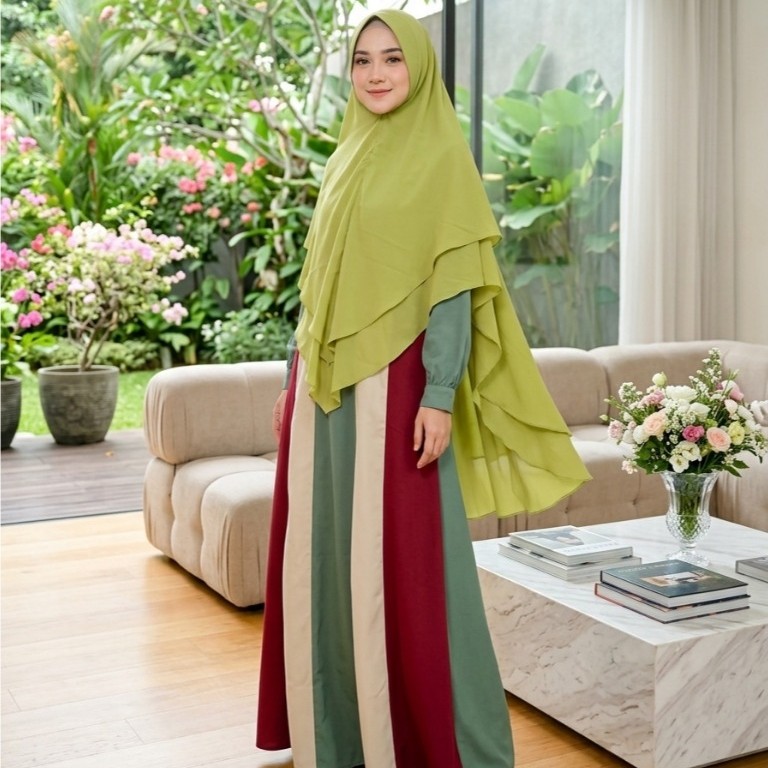 Set Gamis Cantik Lovera Syari Diskon 50%