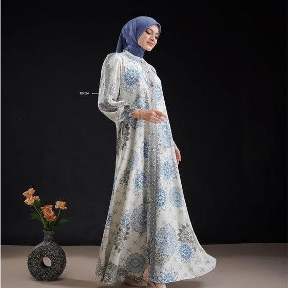 [Bisa Cod] Denayu Dress Midi Nadheera Luxury Gamis Rayon Emboss Terbaru Danayu Jenayu Nadhera