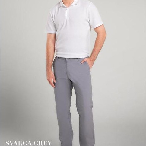 MOC Celana Panjang Chinos Pria Regular Fit Svarga - Grey - 31