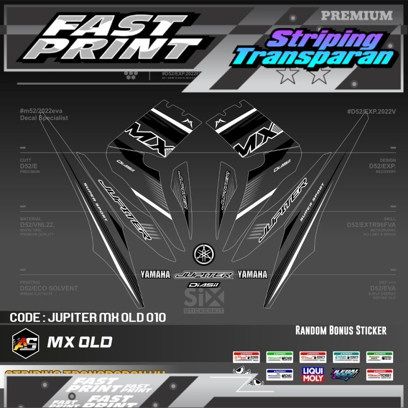STRIPING TRANSPARAN JUPITER MX 135 OLD/STICKER VAREASI JUPITER MX OLD TRANSPARAN UV EDISI MX