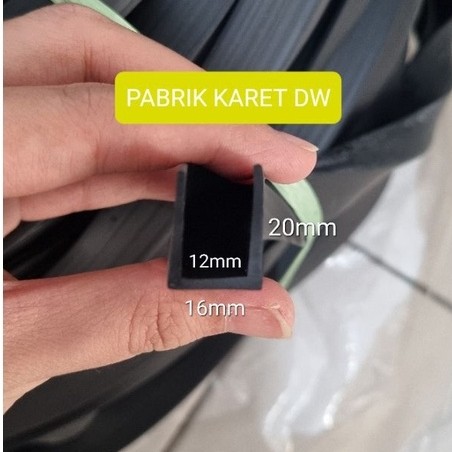 New Karet U jepit kaca 12 mm karet lis U jepit plat 12mm meteran