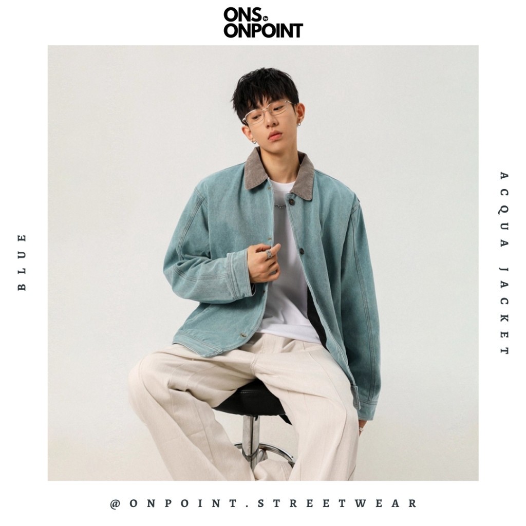 [ONS BY ONPOINT] Acqua Jacket - jaket denim jaket jeans pria jaket varsity pria leather jacket baseb