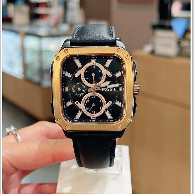 Fossil unisex square-dial quartz dress watch casual business watch BQ2658 BQ2654