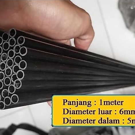 1meter Pipa karbon Carbon Tube 6x5mm OD 6mm ID 5mm 6x5 mm diameter 5mm