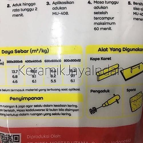 MU NAT KERAMIK | PENGISI NAT MU408 MU 408 SUPER WHITE