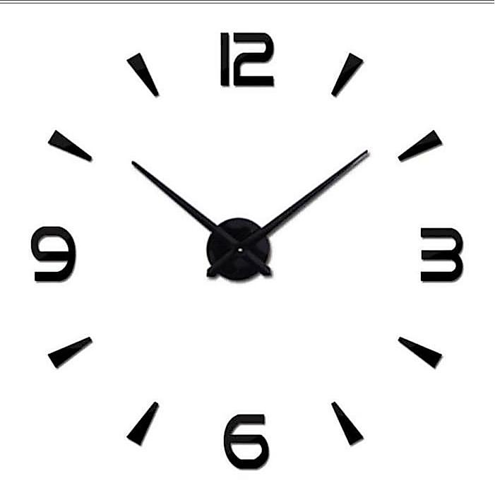 Dinding Besar Diameter Jam Dinding Besar DIY 30 cm dengan Angka Busa dan Jarum Logam, Bisa Ditempel 