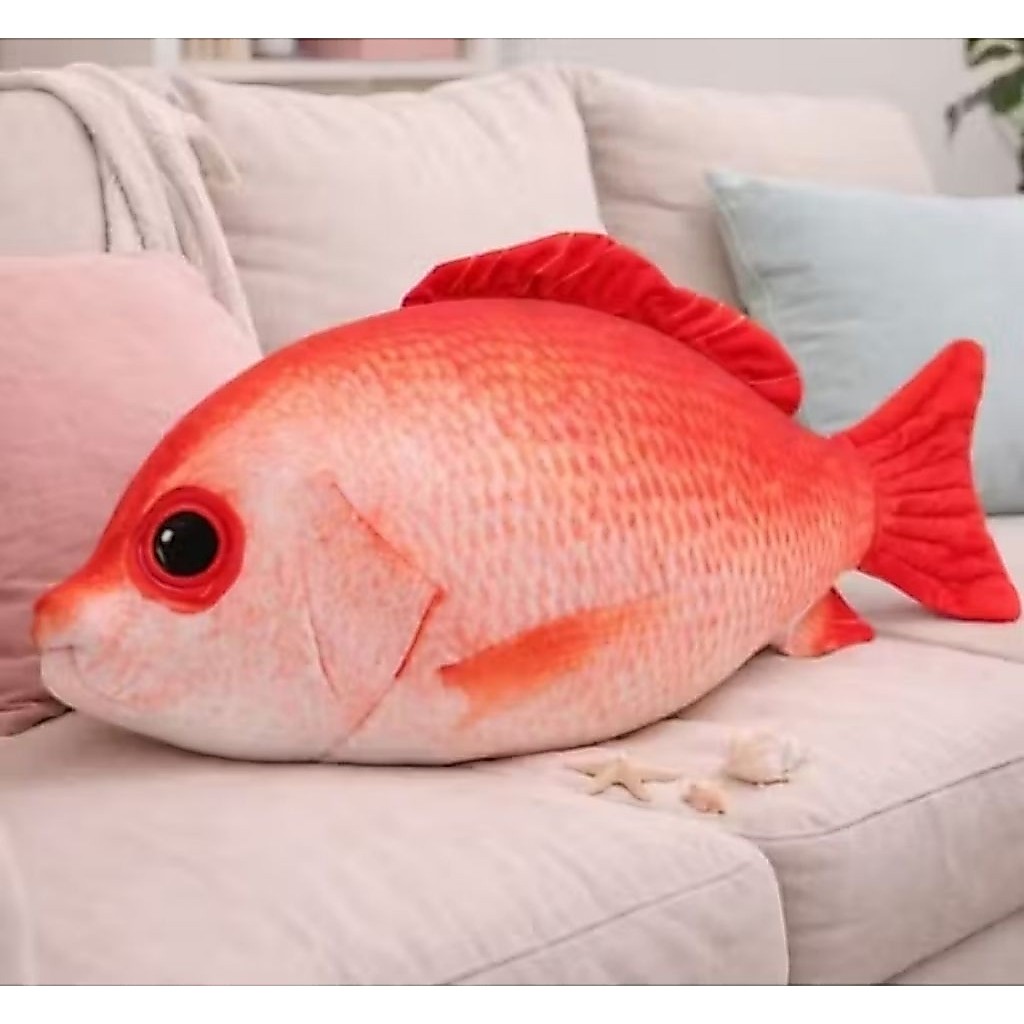 Boneka Jumbo Ikan Kakap Merah Uk 95 Cm Bahan Halus Lembut Bantal Boneka Kakap Merah Size XL Cocok un