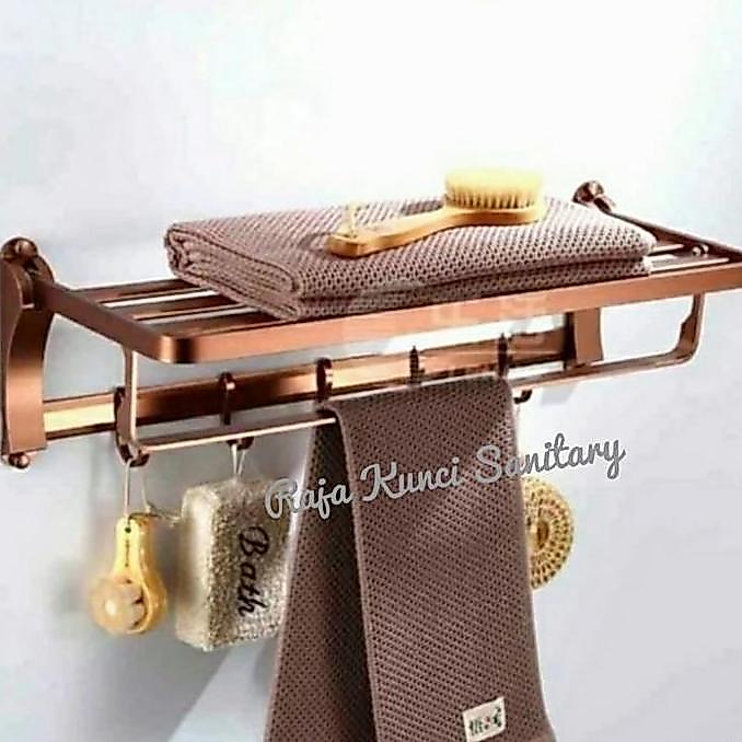 Gantungan Handuk Lipat Antik Rose Gold + Gantungan Baju/Silver/Rose Gold