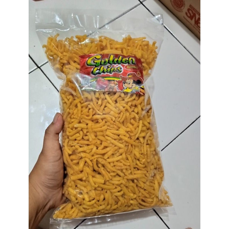 Golden chip Snack jadul Potato Chip jumbo 1kg     Berkualitas