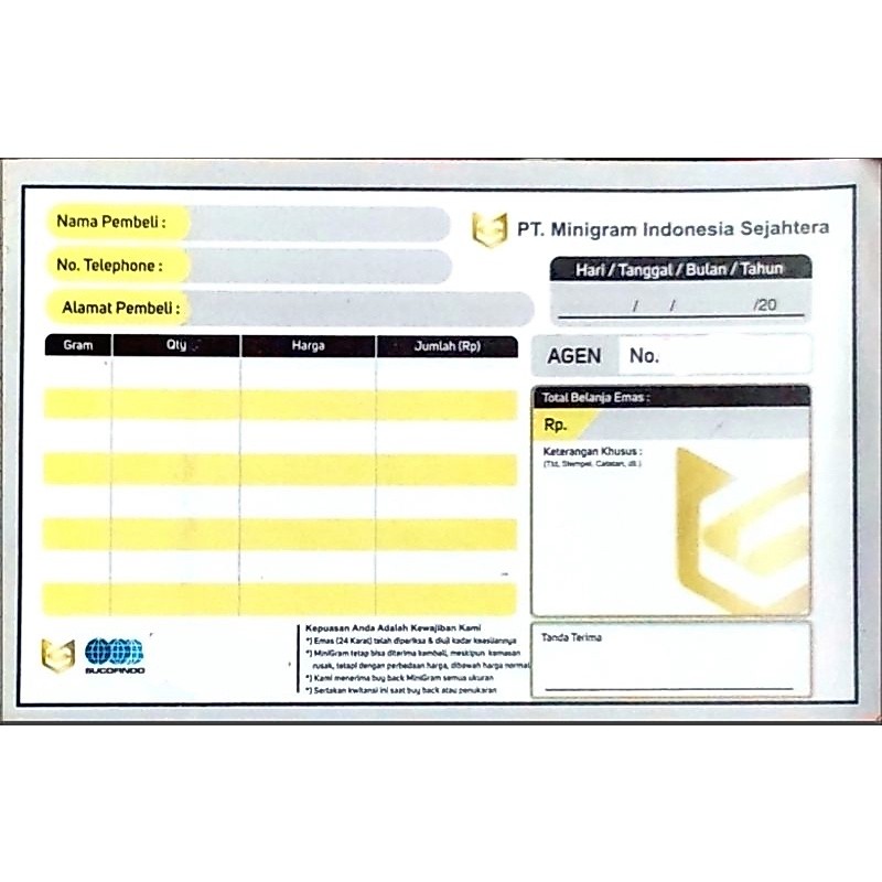 Nota Tambahan Minigram