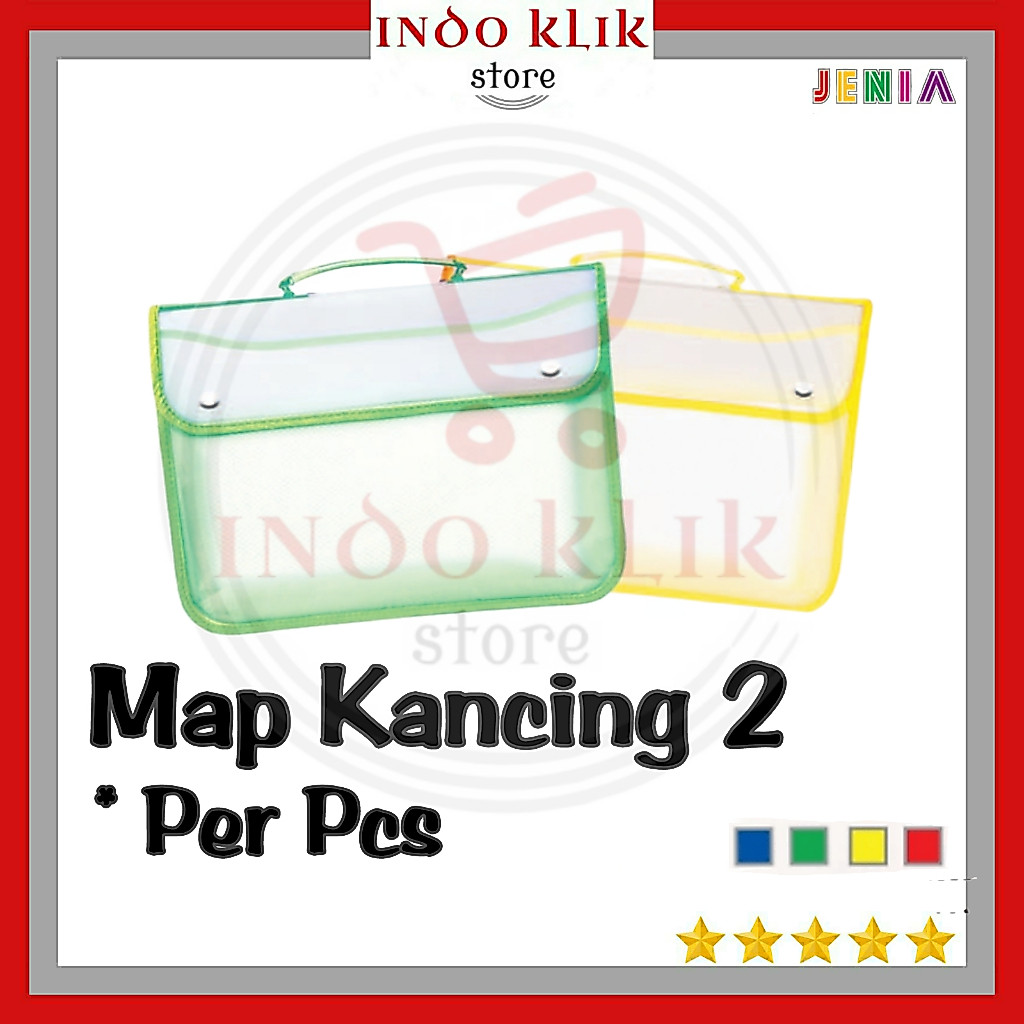 Map Plastik Kancing 2 Jaring JENIA /  Carrying Bag Kancing2 / Map File Kancing Tenteng
