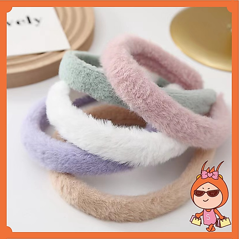 Reseller Welcome - F6406 Bando Pom Pom Bulu Lembut / Aksesoris Rambut Korean Style / Hair Band Fluff