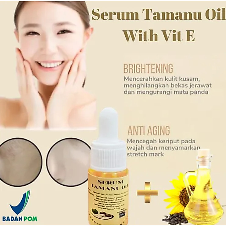 ESSENTIAL OIL TAMANU OIL ORIGINAL 10ML PENCERAH WAJAH GLOWING WAJAH PENGHILANG JERAWAT DAN HILANGKAN