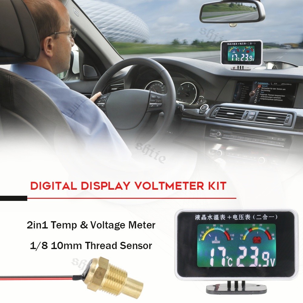 DIGITAL VOLTMETER MOBIL MOTOR WATERPROOF MULTIFUNGSI 12V DC PENGUKUR SUPLAY ARUS ADAPTOR PENGUKUR TE