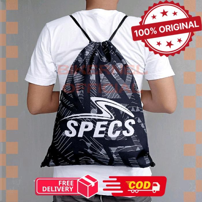 Tas Serut Gymsack Olahraga Pria & Wanita Specs Woodie Black Grey Edition - -, -