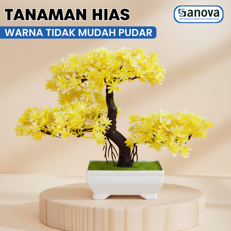 Bunga Hiasan Ruang Tamu Bonsai Plastik Aesthetic Tanaman Artificial Dekorasi Meja