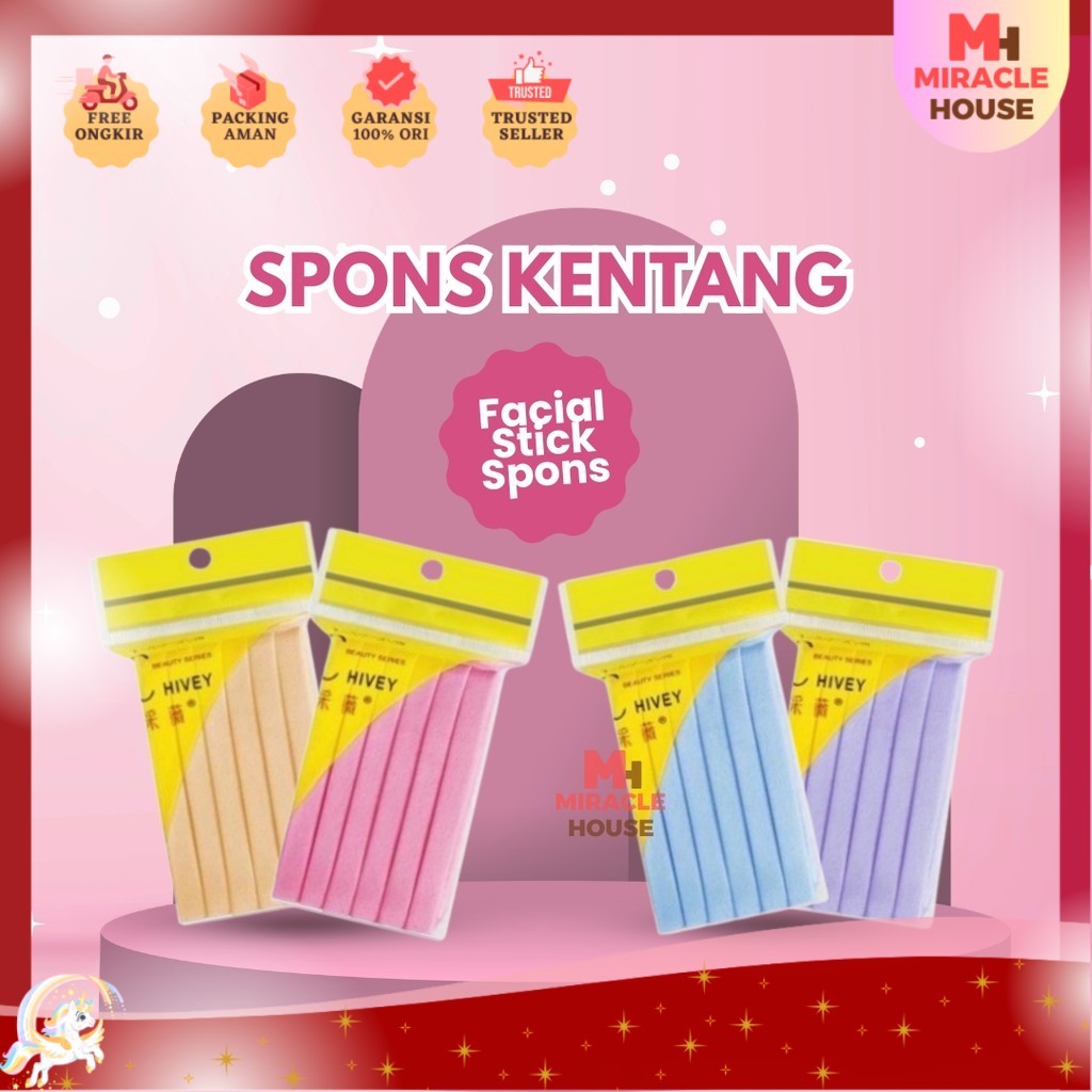 Spons Kentang/ Facial sponge / sponge kentang /spon kentang / sponge stik / Lembut, Aman untuk Wajah