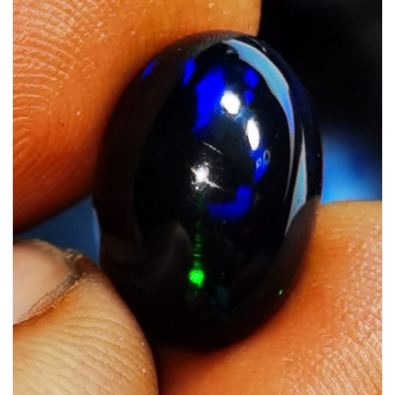 Batu Natural Kalimaya Black Oval Kembang Jarong