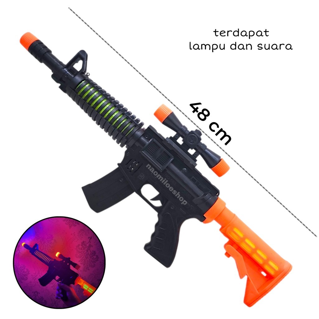 Light Gun 48cm mainan pistol laser commando anak mainan tembakan blaster anak light sound