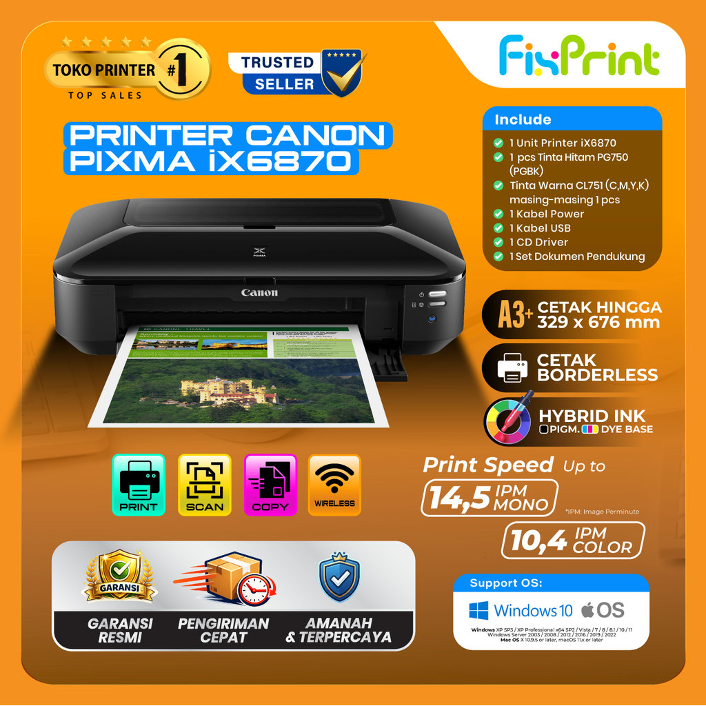 Printer Canon PIXMA A3 IX6870 IX6770 IX 6770