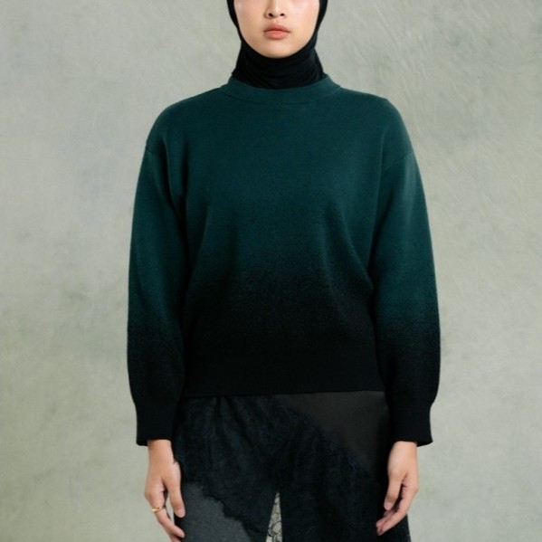 Nueta - Two Tone Sweater - Dark Teal