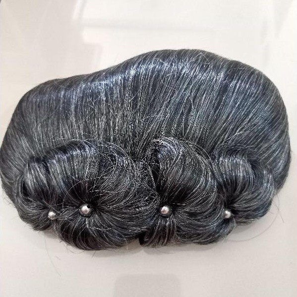 Sanggul Sonya Modern Hitam Dan Uban Aksesoris Rambut Anak Dan Dewasa Untuk Tari Karnaval Adat