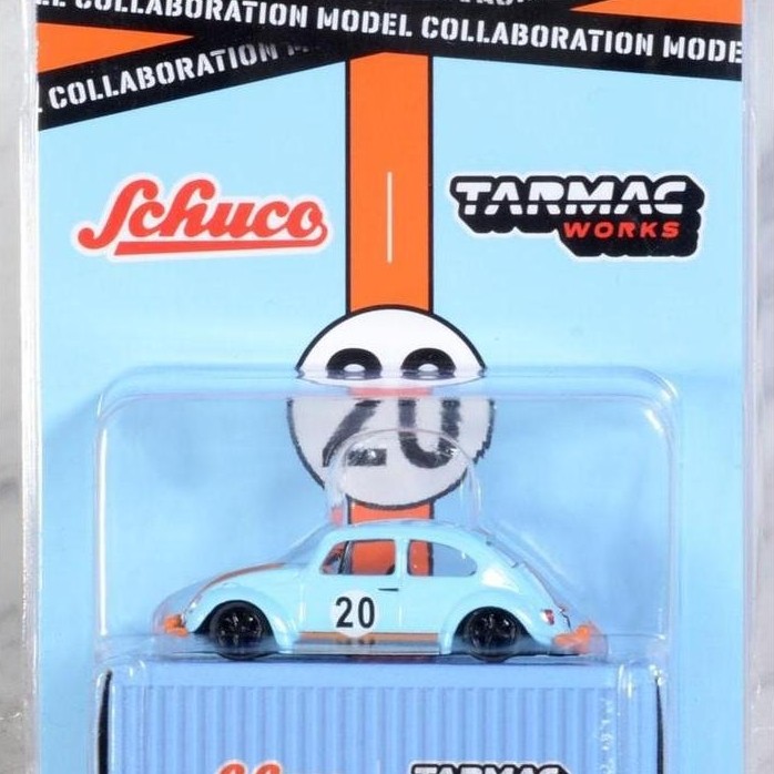 1/64 Tarmac Works x Schuco Volkswagen Beetle Gulf Low Ride Diecast