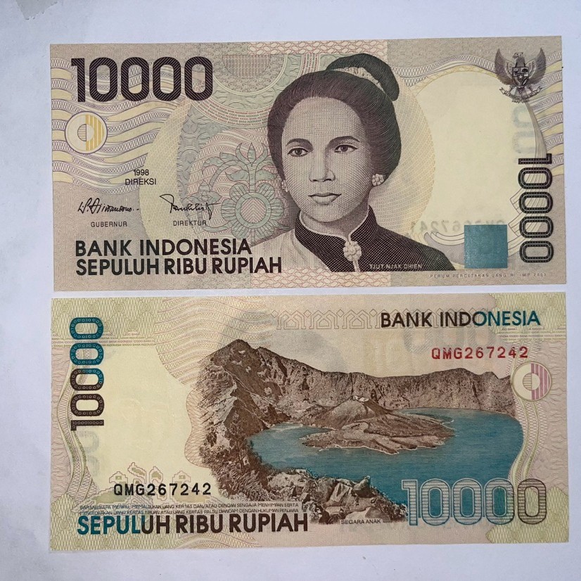 uang kuno Rp 10000 cut nyakdien tahun 1998