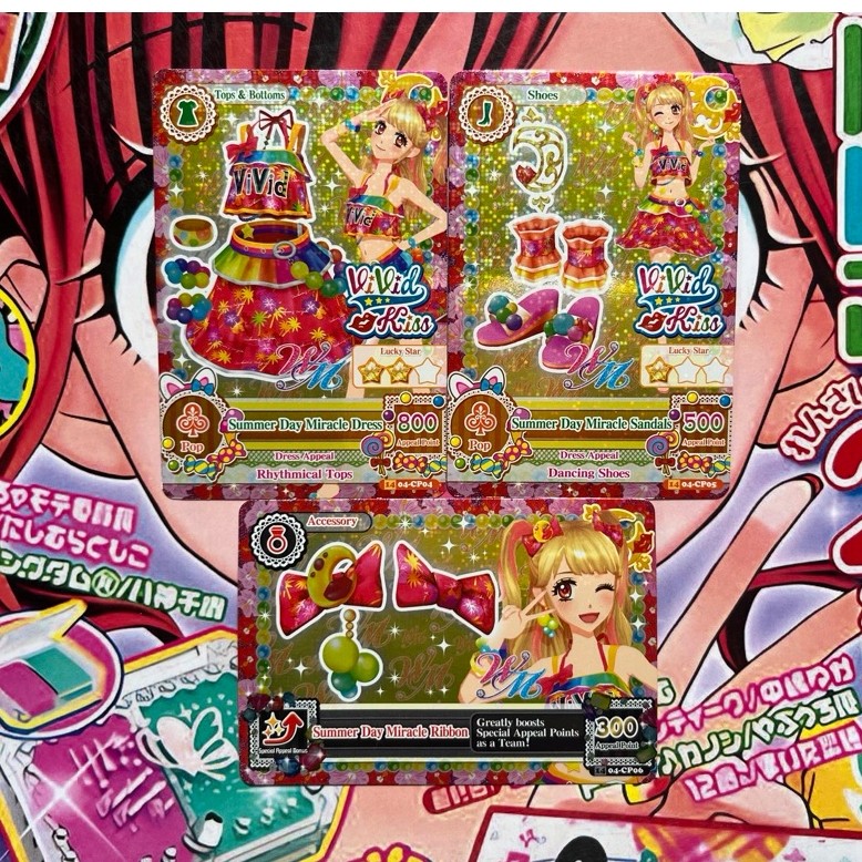 Kartu Aikatsu Mikuru Natsuki Vivid Kiss Summer Day Miracle Coord Dress Shoes Accessories Pop Origina
