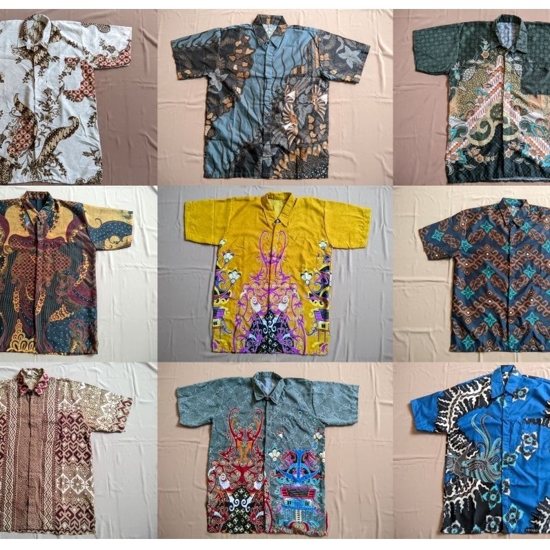 Baju Batik Pria Murah Lengan Pendek XL-XXL (PreLoved)