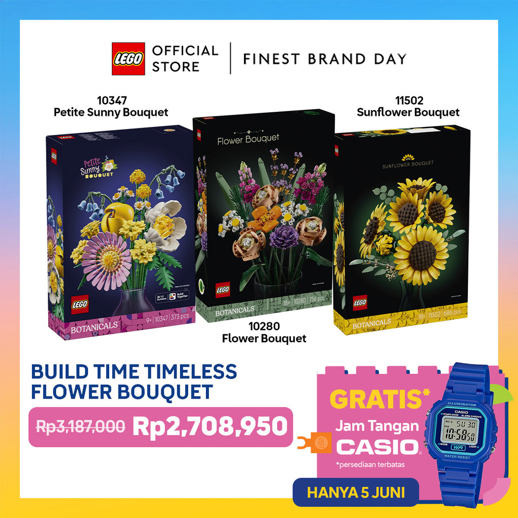LEGO Bouquet Bundle - LEGO Botanicals 10347 Petite Sunny Bouquet + LEGO Botanicals 10280 Flower Bouq