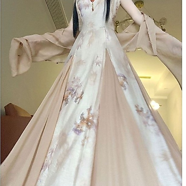 [COD] Gaun Hanfu Modern Gaya Baru Kostum Kuno Lengan Lebar Rok Peri yang Mengalir