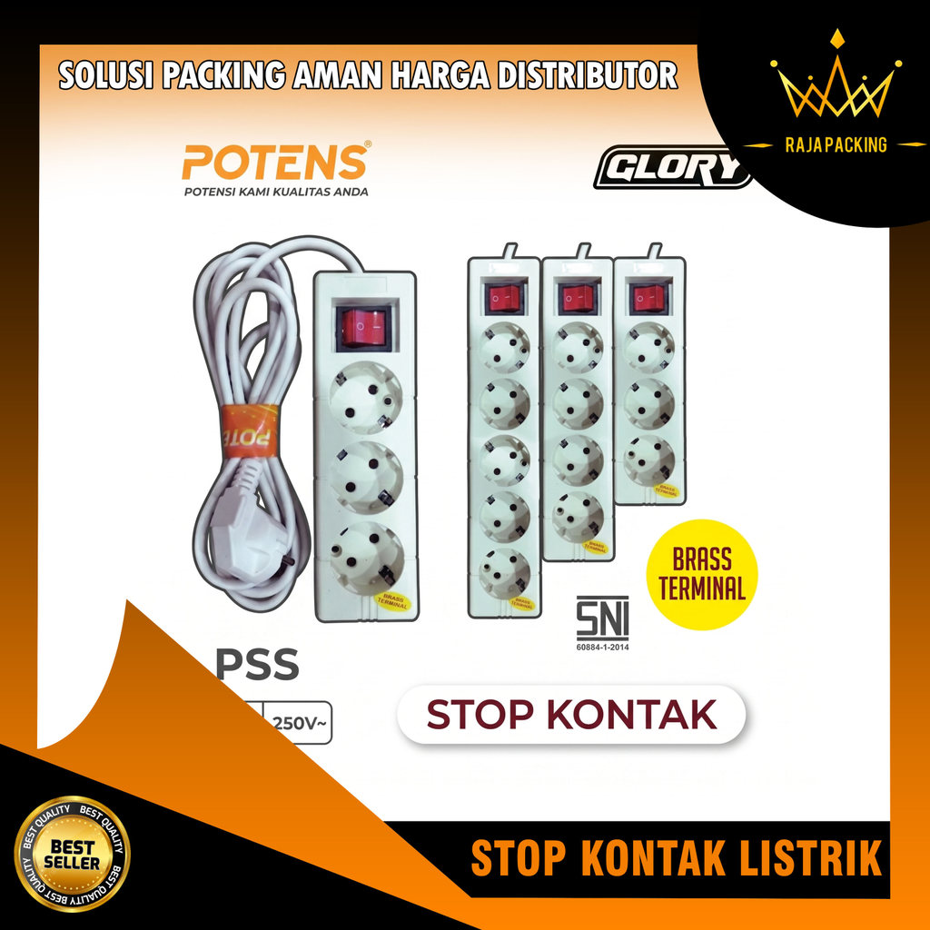 Stopkontak Arde 3, 4, 5 Lubang + Kabel Roll Panjang Terminal Listrik