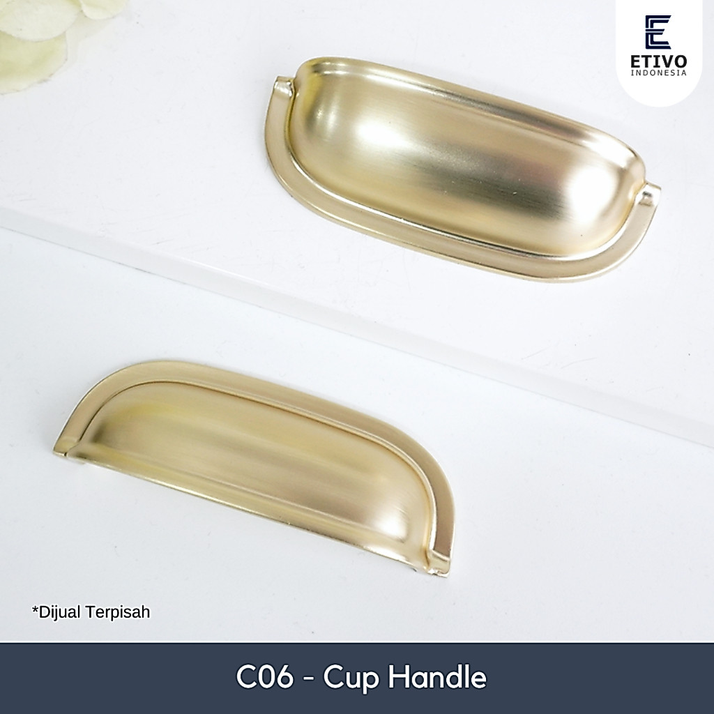 C06 Round Cup Handle | Tarikan Laci Gagang Lemari Tangkup Bundar Klasik