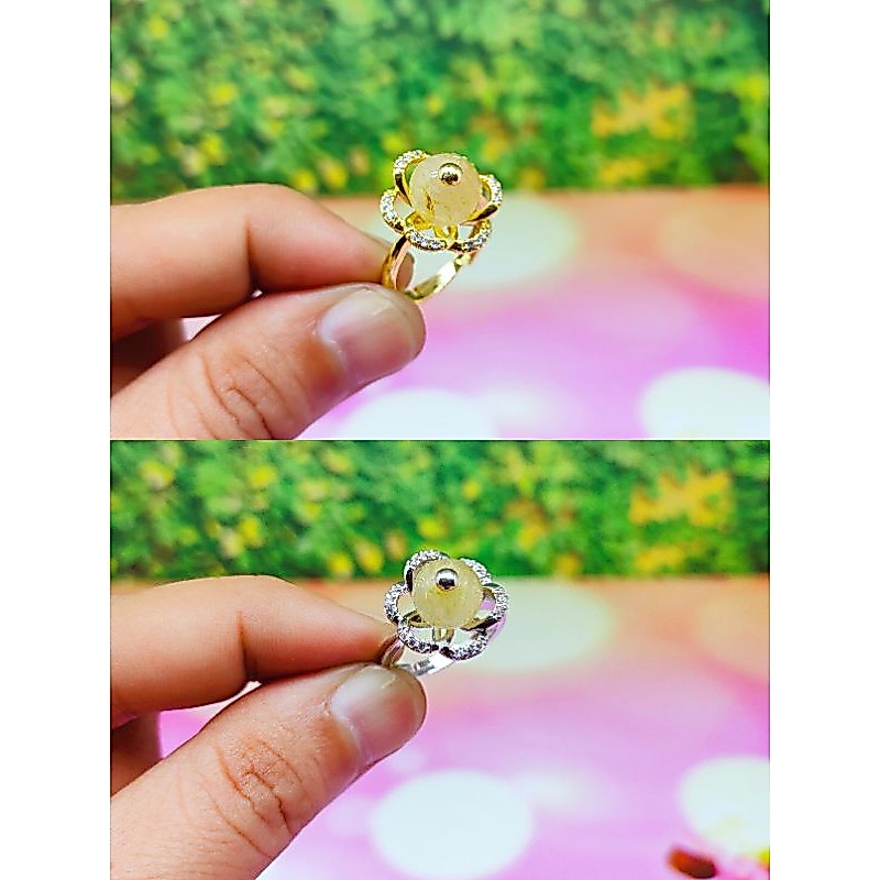 cincin xuping batu rambut sedana asli lapis emas 24karat