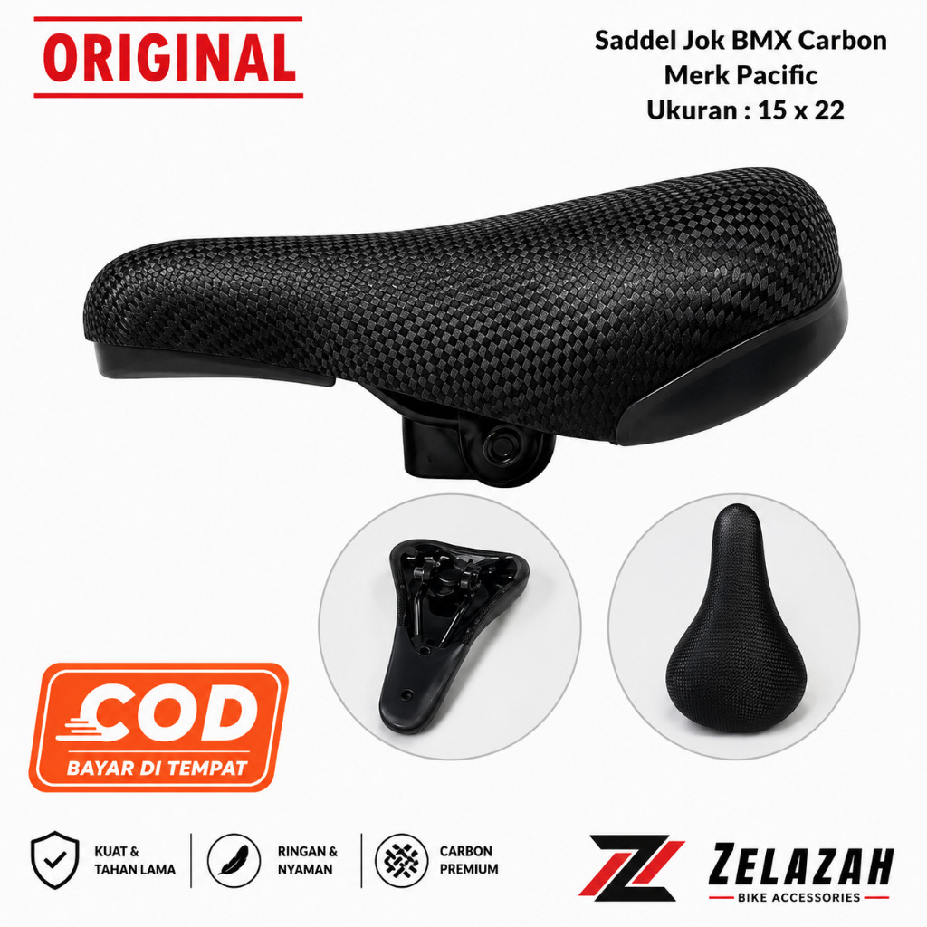 Sadel Sepeda Pacific Motif Carbon Empuk Nyaman untuk BMX MTB
