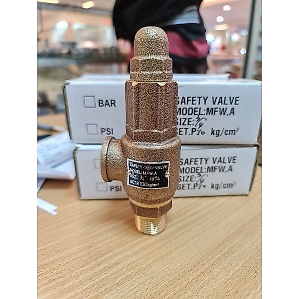 Safety Valve Kuningan / Brass 3/4" inch 10 kg Non Handle Hisec