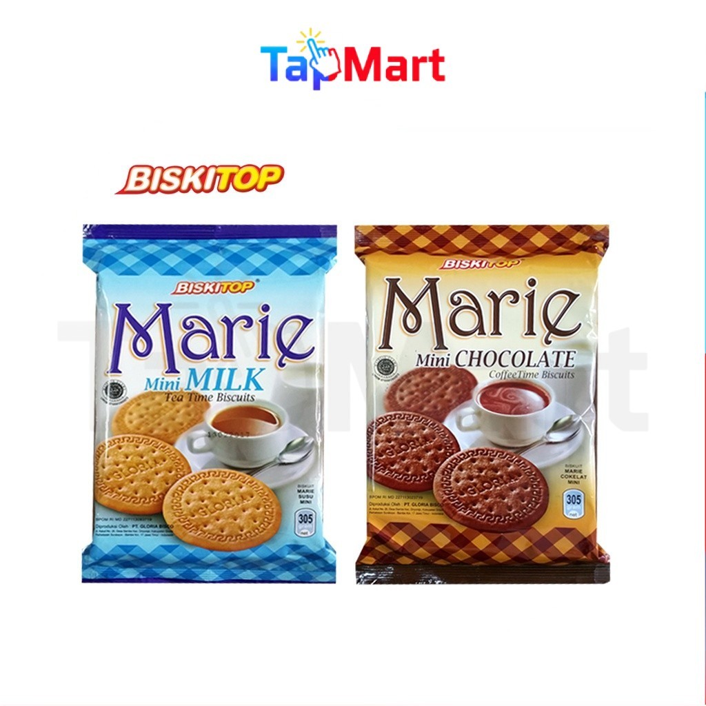 TapMart - Biskitop Gloria Marie Mini Milk - Chocolate Biscuit 305 g Biskuit Coklat Susu