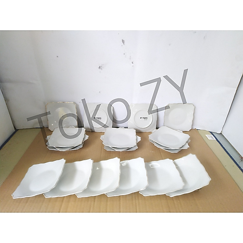 Piring kue segi B423 putih / Vicenza / ceramic